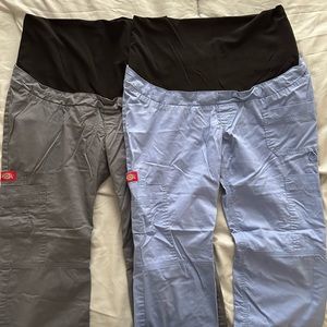 Dickies maternity scrub pants, size S, set of 2